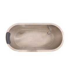 U-Shaped Red Cedar Ice Bath Tub – Ergonomic Cold Plunge Spa Barrel
