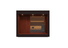 Luxury Outdoor Modular Sauna – Thermo-Aspen Interior, Nordic Spruce Exterior & Terrace