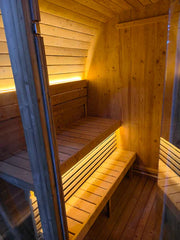 4-Person Brown Square Outdoor Sauna – Traditional Steam Backyard Wellness Cabin