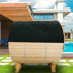 4.9 Feet Outdoor Barrel Sauna – Hemlock, Cedar, or Pine Traditional Steam Sauna for 2 Persons