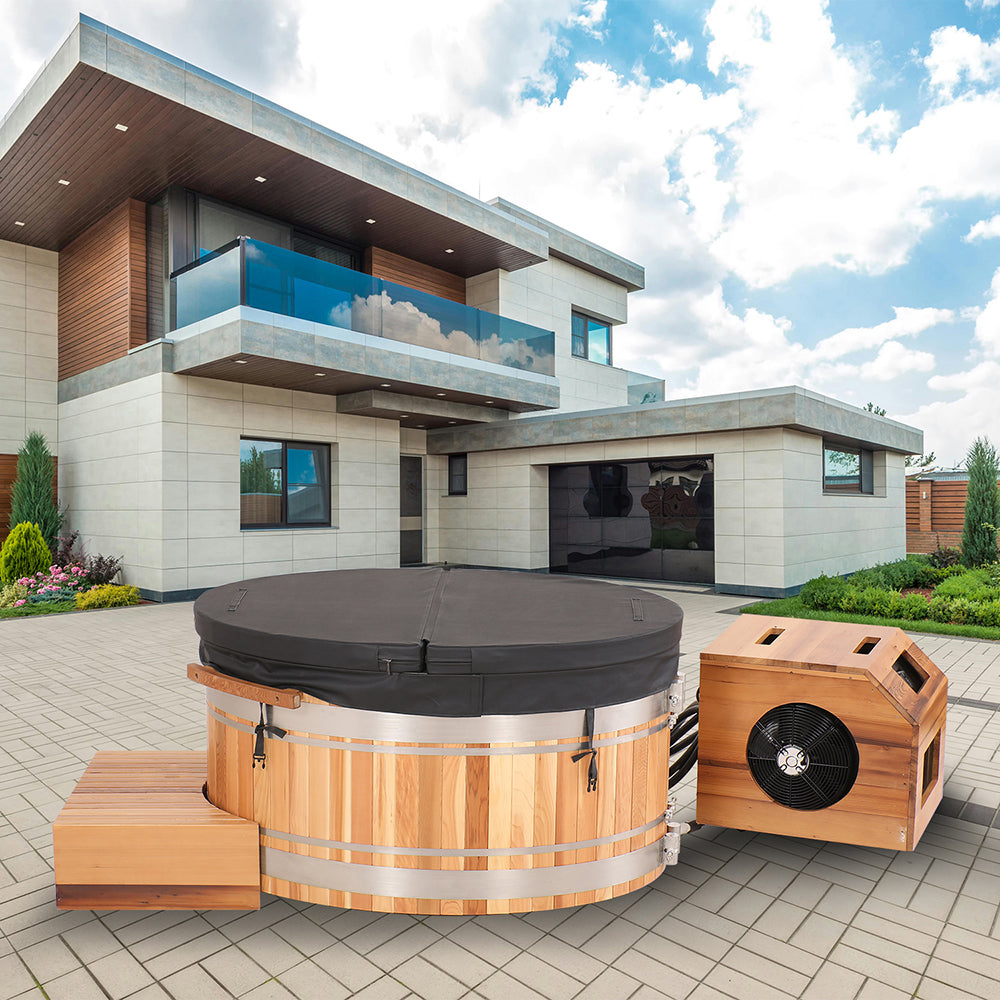 Premium Red Cedar Oval Ice Bath Tub – Cold Plunge Spa for Recovery & Wellness