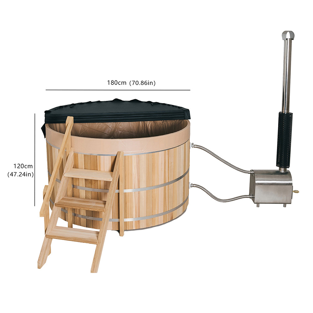 External Oven Heated Wooden Hot Tub – Traditional Outdoor Spa
