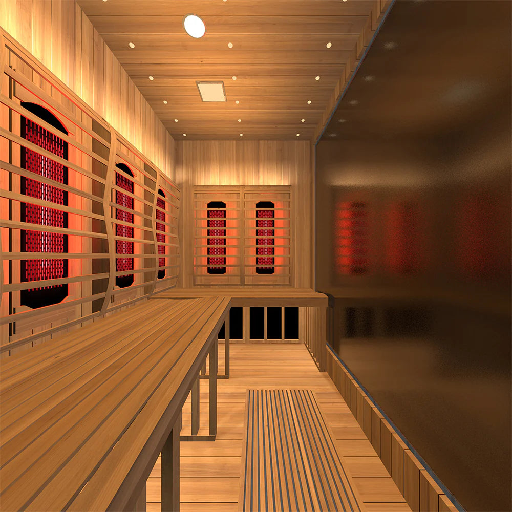Luxury Outdoor Full-Spectrum Infrared Sauna for 3–5 Persons – Red Cedar