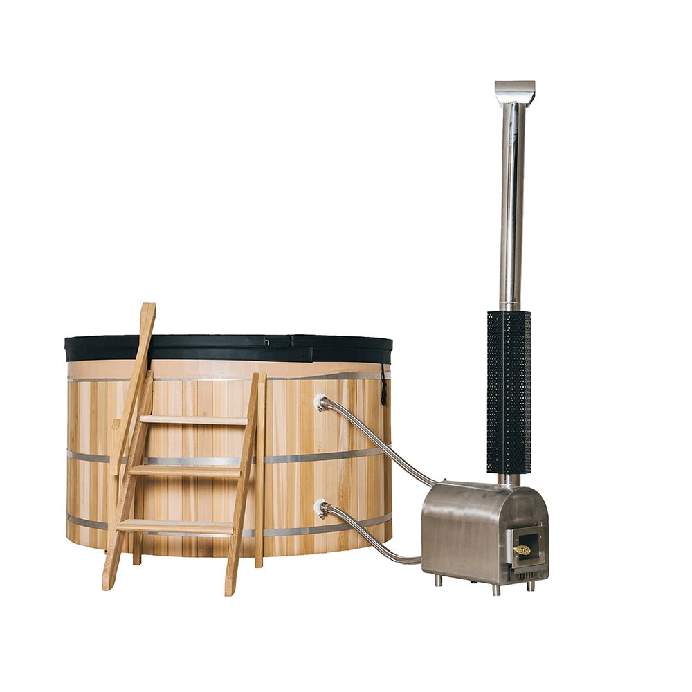 External Oven Heated Wooden Hot Tub – Traditional Outdoor Spa