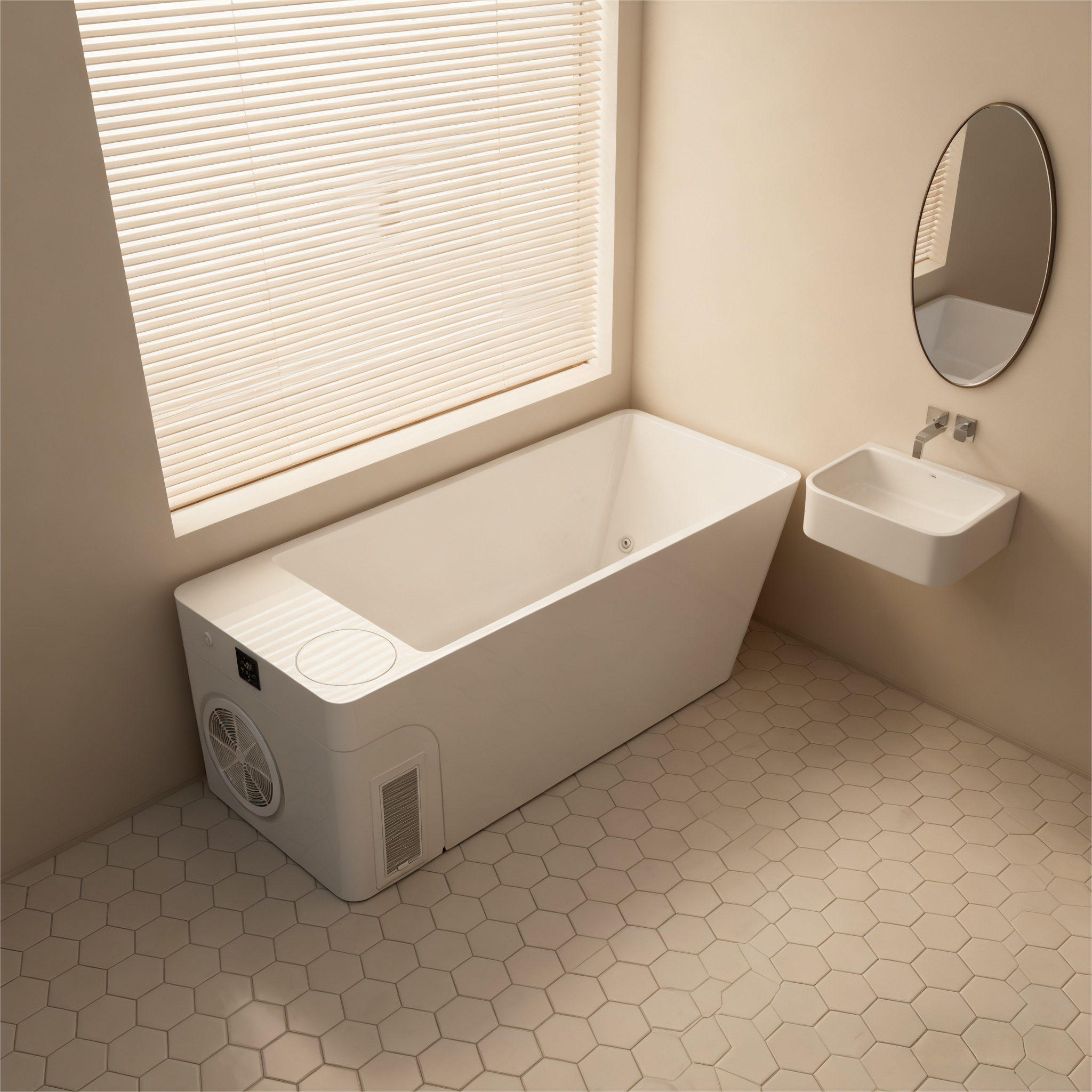 Acrylic Ice Bath Tub with Built-In Ice Machine – All-in-One Cold Plunge Spa