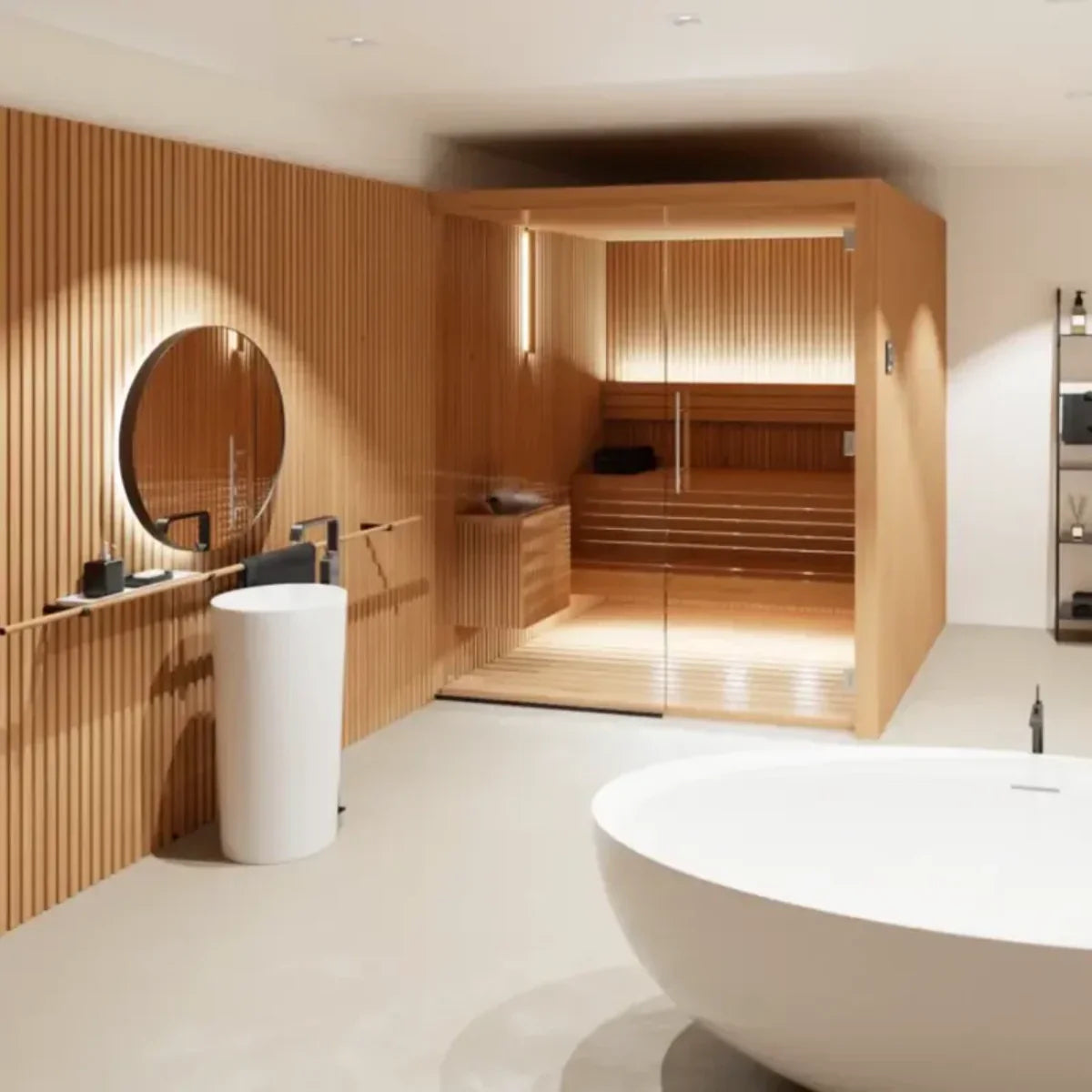 Luxury Indoor Glass Sauna Room – Modern Home Wellness