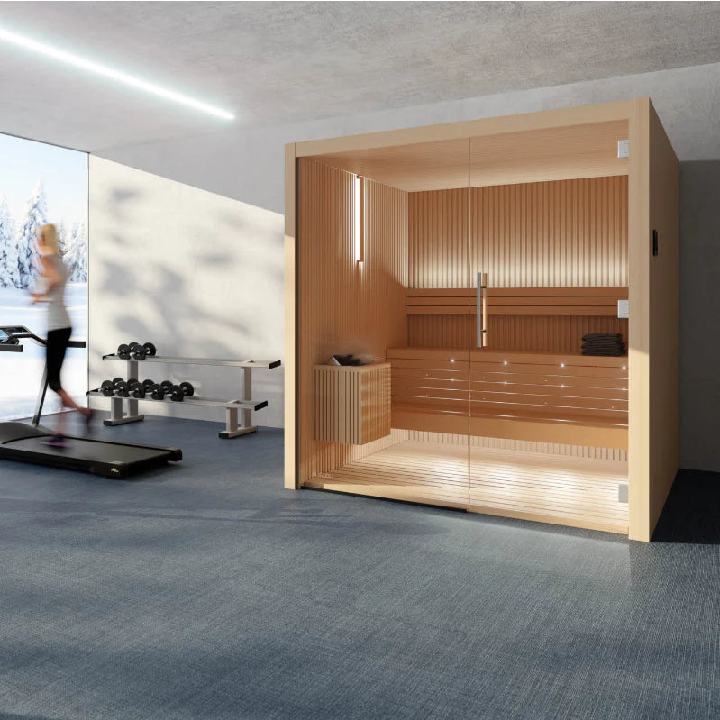 Luxury Indoor Glass Sauna Room – Modern Home Wellness