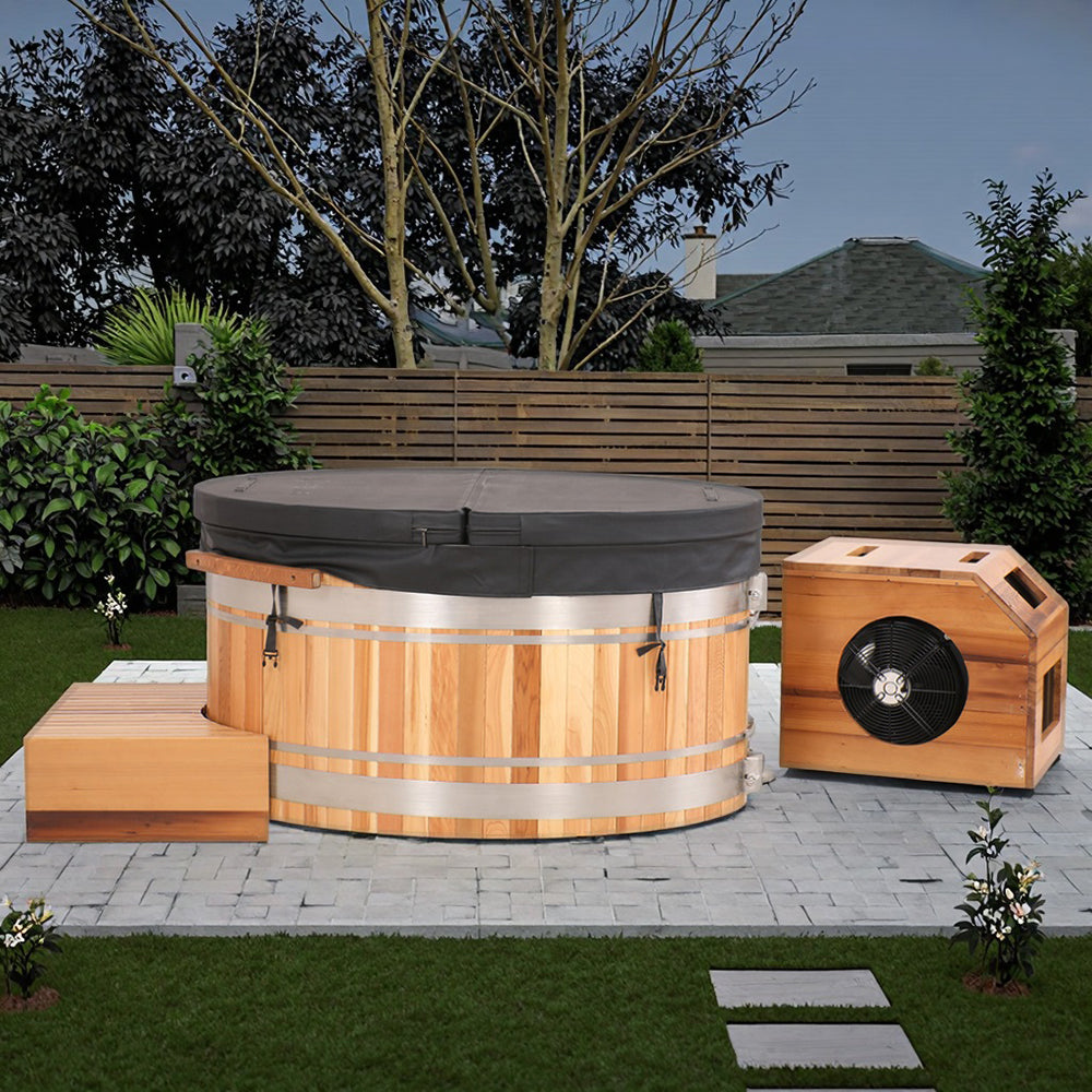 Premium Red Cedar Oval Ice Bath Tub – Cold Plunge Spa for Recovery & Wellness