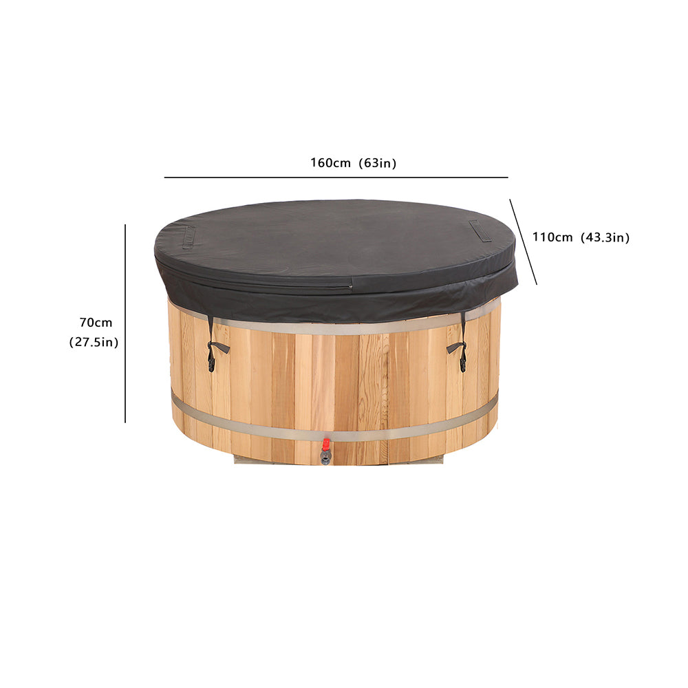 Double Capacity Oval Red Cedar Ice Bath Tub – Dual Person Cold Plunge Spa