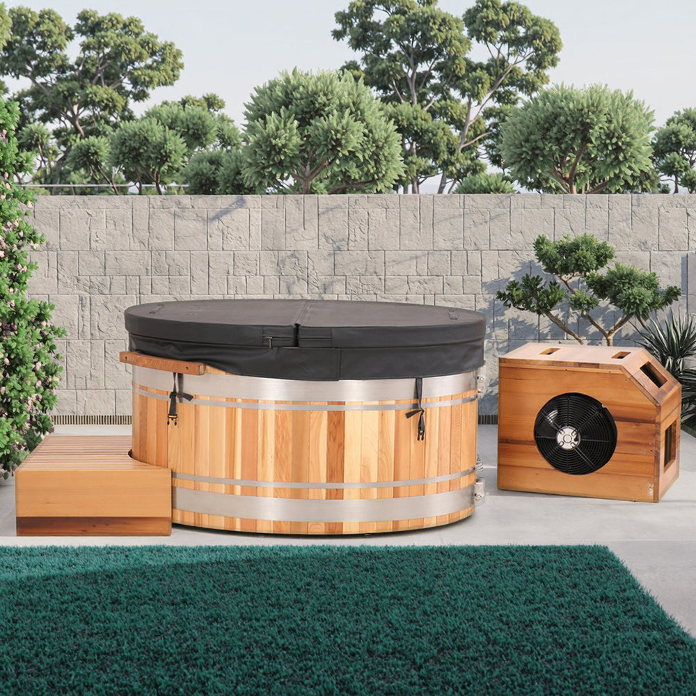 Premium Red Cedar Oval Ice Bath Tub – Cold Plunge Spa for Recovery & Wellness