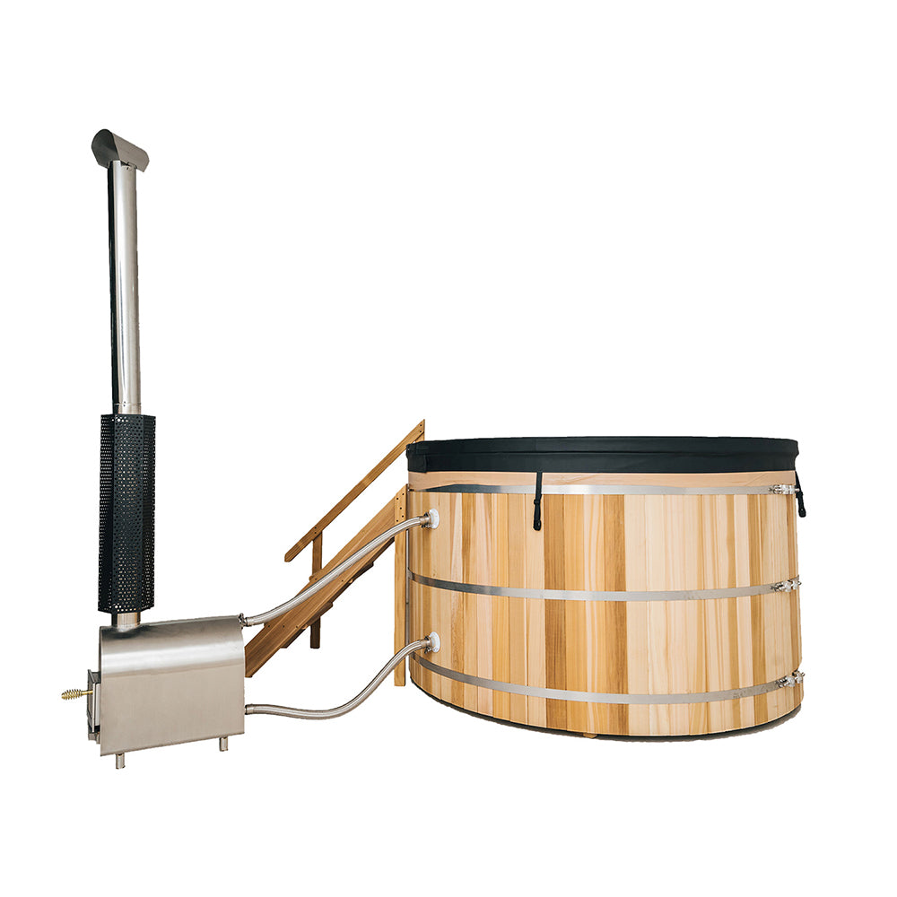 External Oven Heated Wooden Hot Tub – Traditional Outdoor Spa