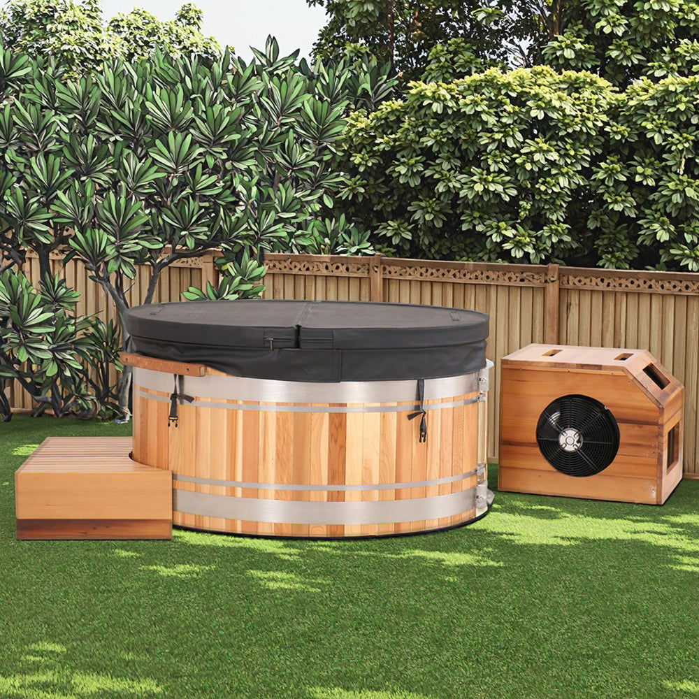 Premium Red Cedar Oval Ice Bath Tub – Cold Plunge Spa for Recovery & Wellness
