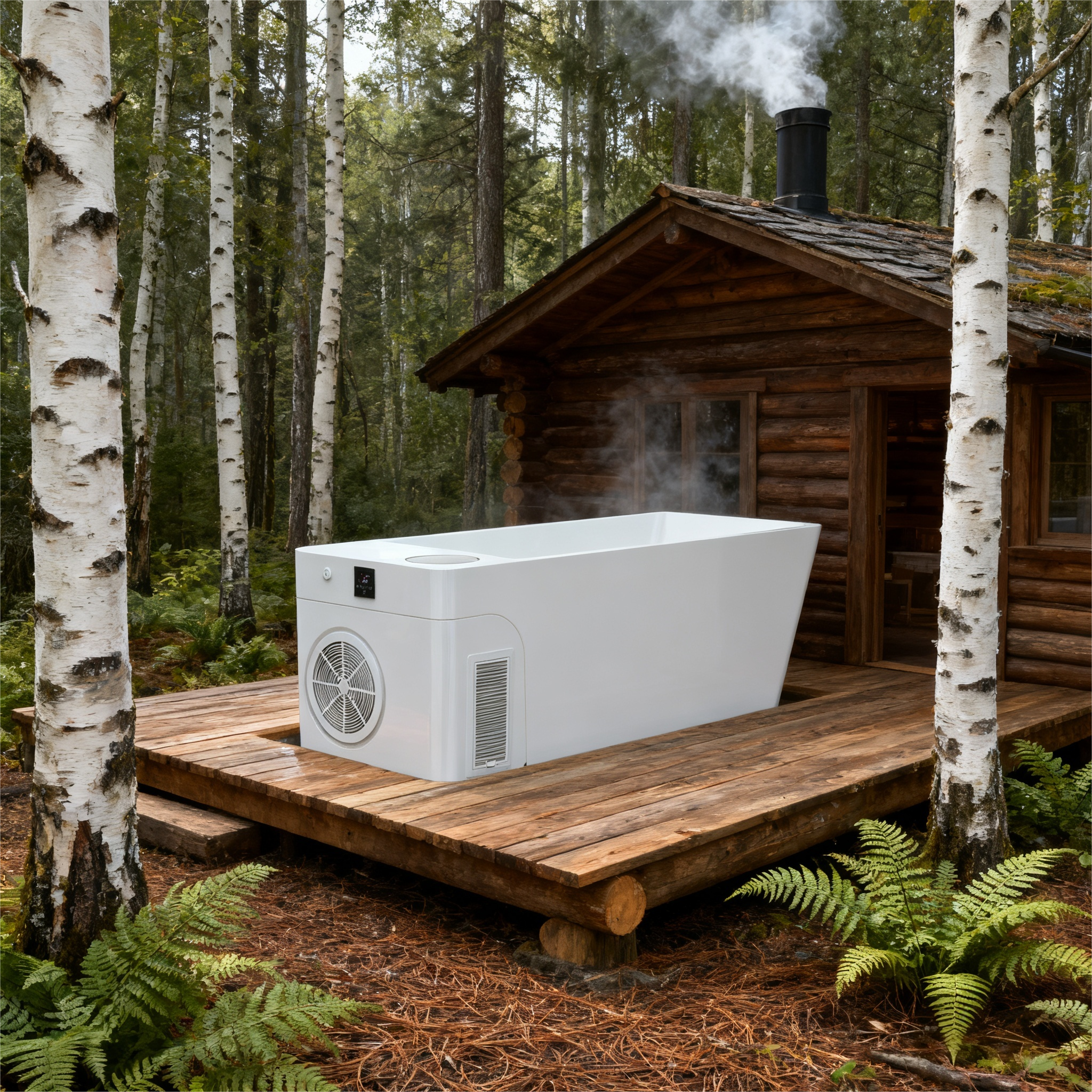 Acrylic Ice Bath Tub with Built-In Ice Machine – All-in-One Cold Plunge Spa