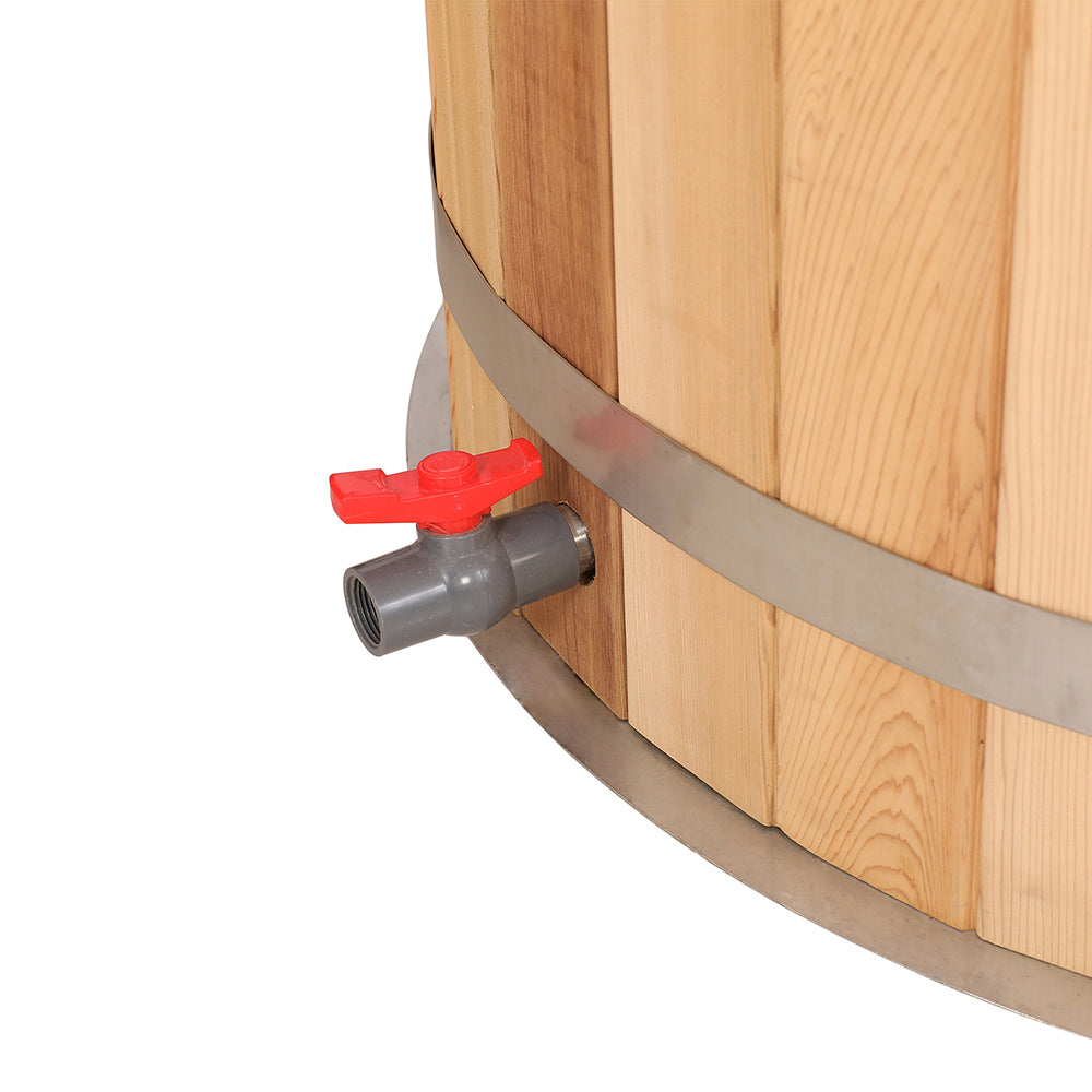 Round Red Cedar Cold Plunge Tub – Wooden Cryotherapy Spa Barrel for Recovery & Wellness