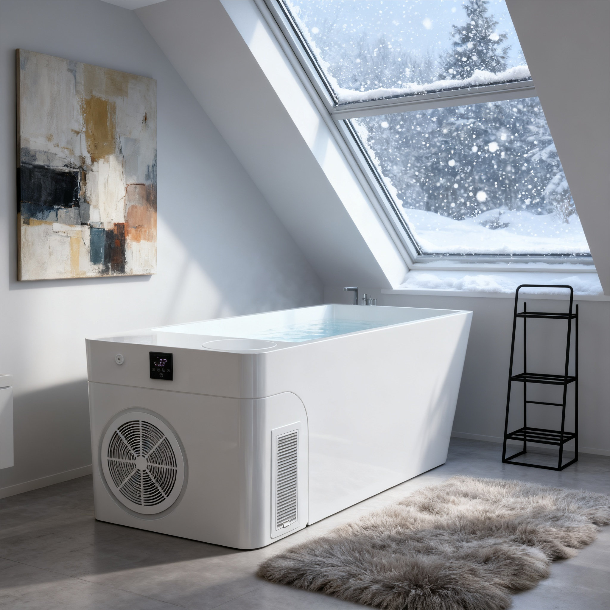 Acrylic Ice Bath Tub with Built-In Ice Machine – All-in-One Cold Plunge Spa