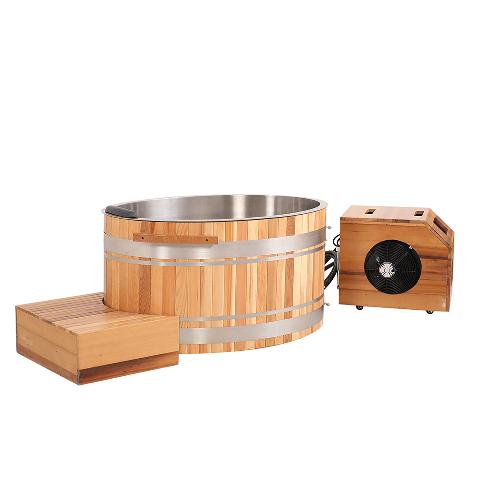 Premium Red Cedar Oval Ice Bath Tub – Cold Plunge Spa for Recovery & Wellness