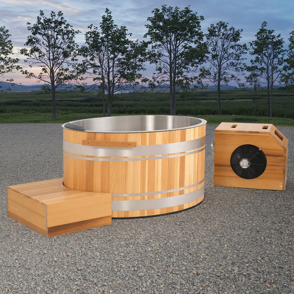 Premium Red Cedar Oval Ice Bath Tub – Cold Plunge Spa for Recovery & Wellness