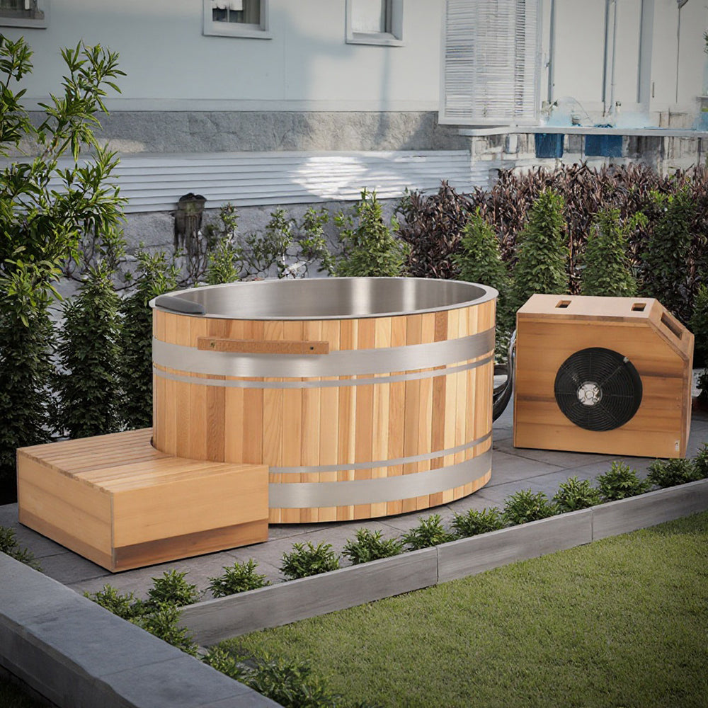 Premium Red Cedar Oval Ice Bath Tub – Cold Plunge Spa for Recovery & Wellness