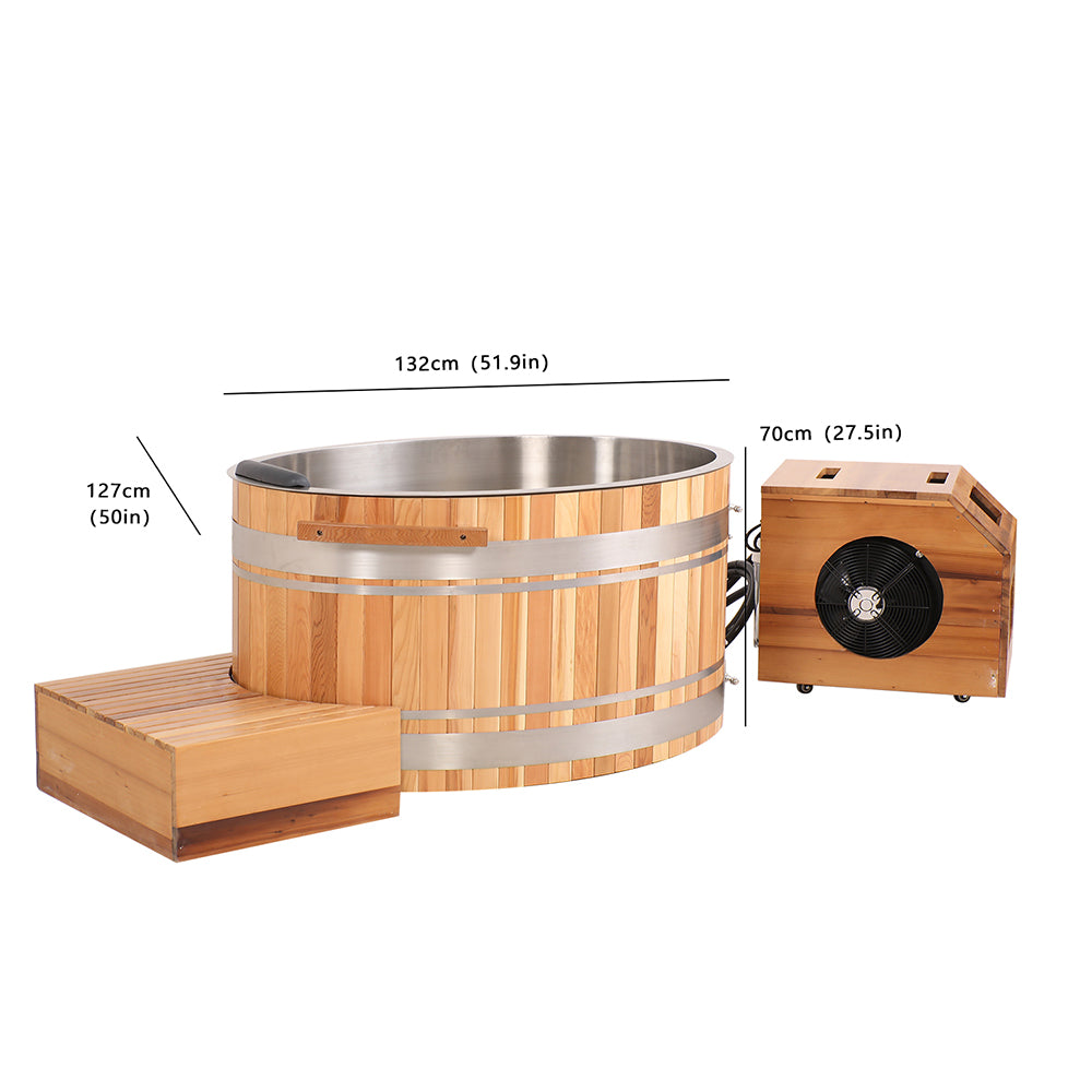 Premium Red Cedar Oval Ice Bath Tub – Cold Plunge Spa for Recovery & Wellness