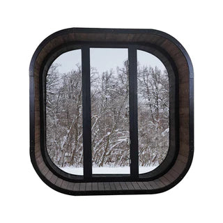 New 4-6 Person Black Square Premium Thermo Spruce Outdoor Sauna Cabin