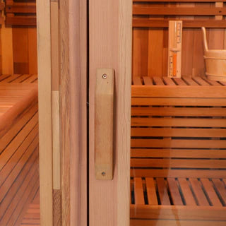 Patchwork Red Cedar Outdoor Square Sauna – Traditional Steam Kit