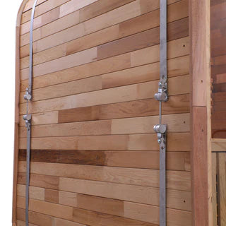 Patchwork Red Cedar Outdoor Square Sauna – Traditional Steam Kit
