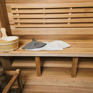 Red Cedar Grid Square Sauna – Modern Design Meets Traditional Wellness