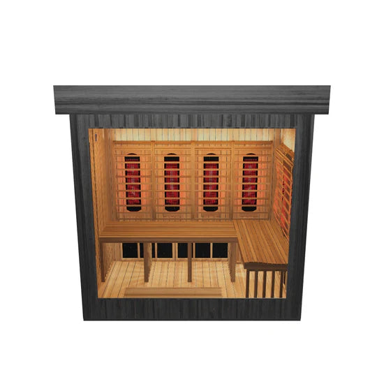 Luxury Outdoor Full-Spectrum Infrared Sauna for 3–5 Persons – Red Cedar