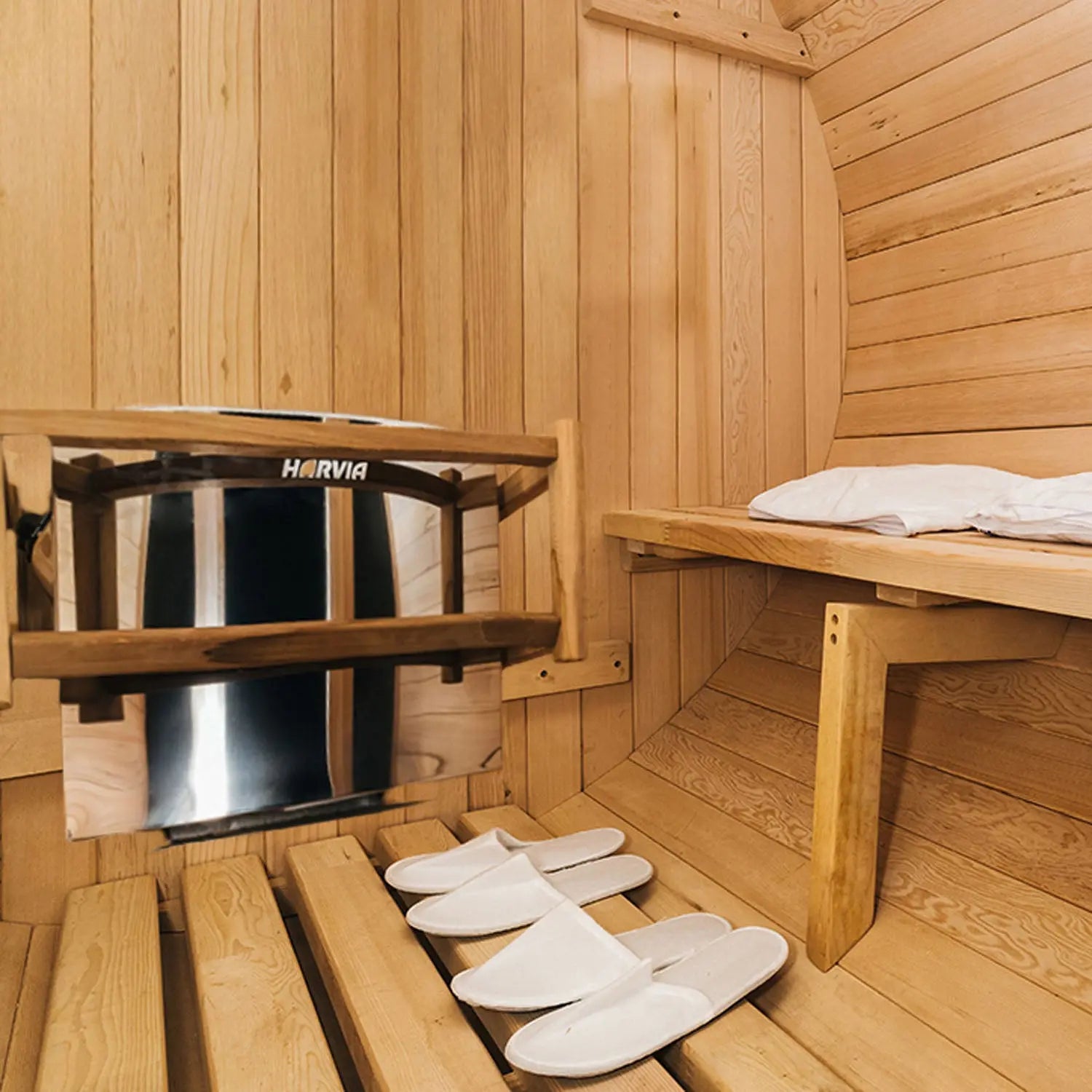 4.9 Feet Outdoor Barrel Sauna – Hemlock, Cedar, or Pine Traditional Steam Sauna for 2 Persons